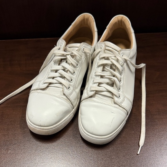 Christian Louboutin Shoes - Christian Louboutin White Leather Sneakers